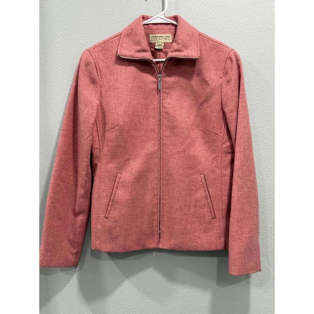 Vintage Jones New York Country Women's Pink Zip-Up Blazer Jacket, Size 10
